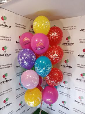 Гелієві кульки з написом "З днем народження"