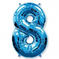 Фольгированная цифра "8", Синяя