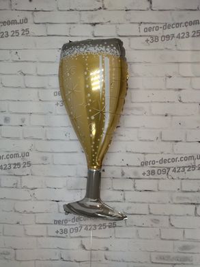 Фольгований шар "Келих шампанського з зірками"
