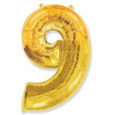 Фольгированная цифра "9", Золото