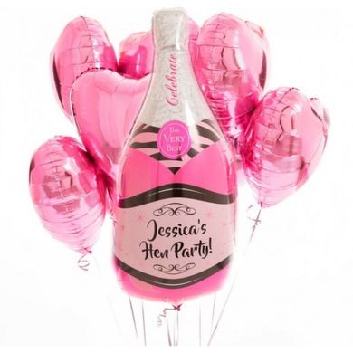 Фольгований шар "Пляшка шампанського рожеве"