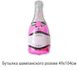 Фольгований шар "Пляшка шампанського рожеве"
