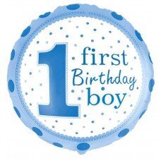 Фольгированный Круг "First Birthday Boy"